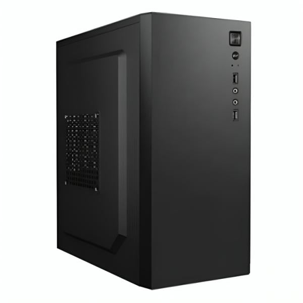 CASE CM15KTRA001C MINI TOWER SIN VENTILACIÓN INCLUIDA CON PANEL LATERAL Y CON FUENTE DE PODER 600W NEGRO KME