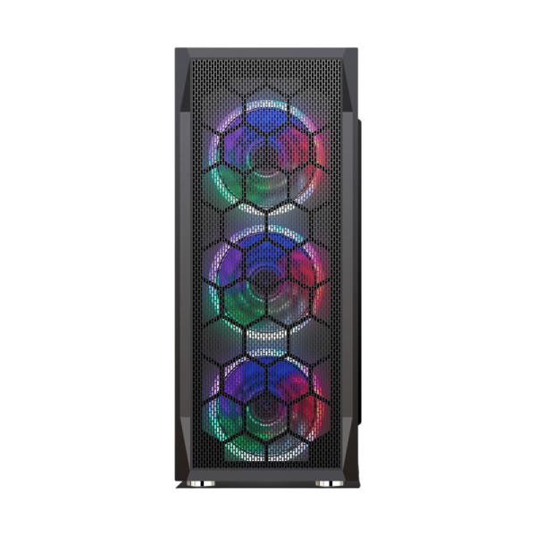 CASE GAMING RGB EAGLE WARRIOR CG08Z3RA002C MID TOWER VENTILADORES 3 DE 120MM CON VIDRIO LATERAL Y MALLA FRONTAL NEGRO