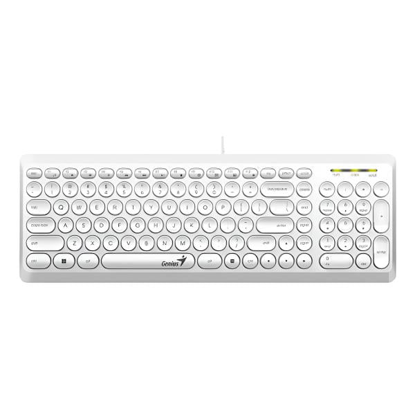 Teclado Genius Slimstar Q200 Membrana Alámbrico Usb Español Blanco
