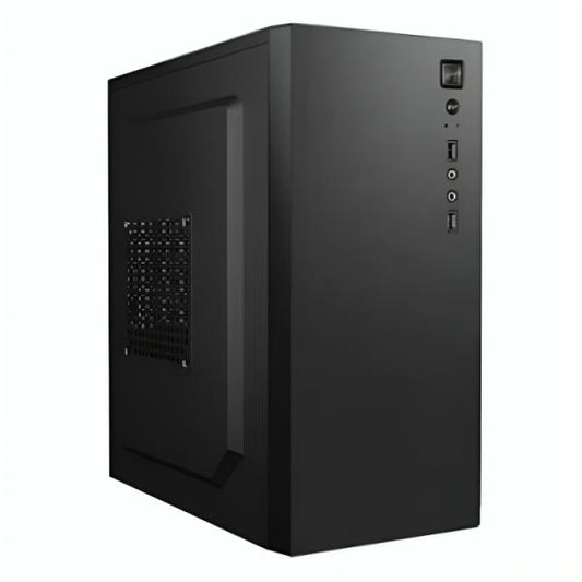 CASE CM15KTRA001C MINI TOWER SIN VENTILACIÓN INCLUIDA CON PANEL LATERAL Y CON FUENTE DE PODER 600W NEGRO KME