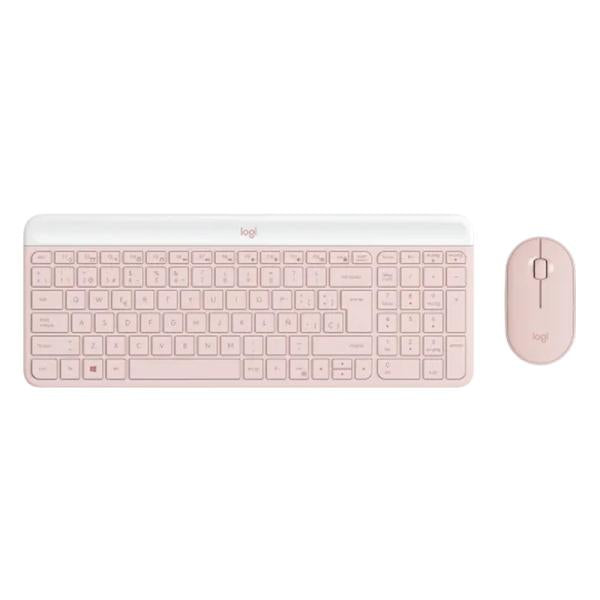 Teclado Y Mouse Logitech Mk470 Slim Combo Inalámbrico Español Rosado