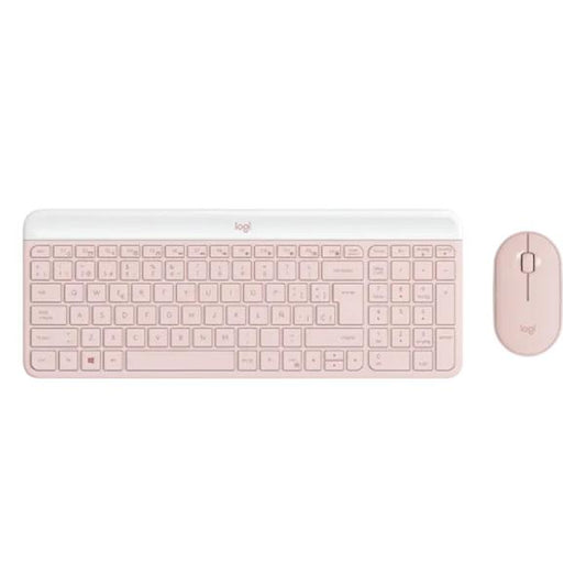 Teclado Y Mouse Logitech Mk470 Slim Combo Inalámbrico Español Rosado