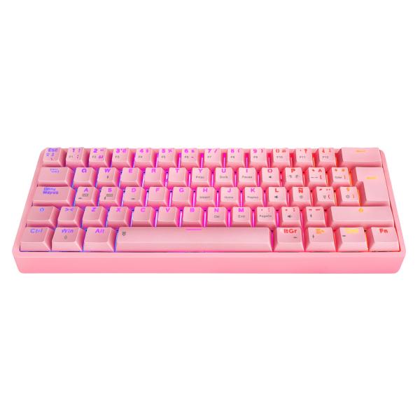 Teclado Gaming Rgb Eagle Warrior Kgy182U0001C 60% Mecánico Español Rosado