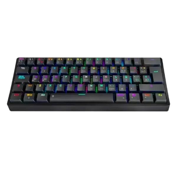 Teclado Gaming Rgb Eagle Warrior Kay182U0003C 60% Mecánico Inalámbrico Bt Negro