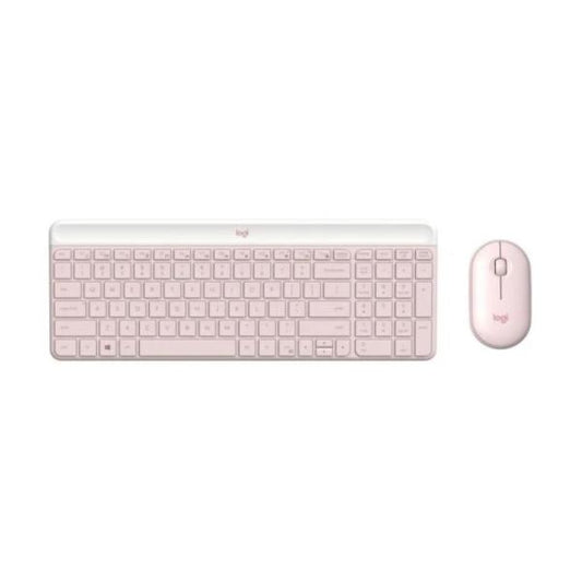 Teclado Y Mouse Logitech Mk470 Slim Combo Inalámbrico Rosado