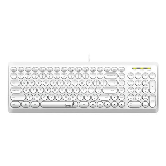 Teclado Genius Slimstar Q200 Membrana Alámbrico Usb Español Blanco