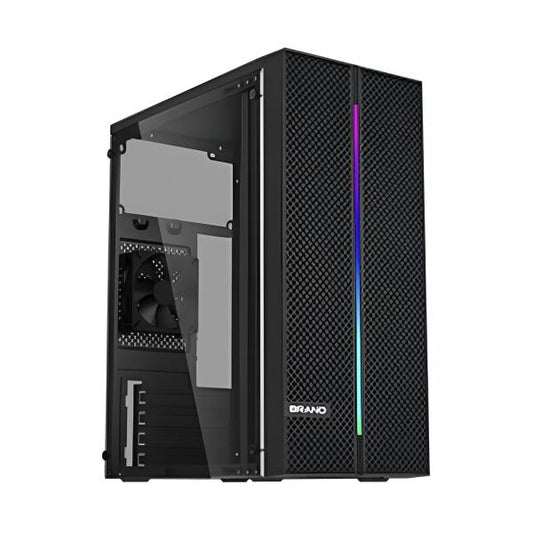 CASE GAMING EAGLE WARRIOR CM26KTRA001C MINI TOWER SIN VENTILACIÓN INCLUIDA CON PANEL ACRÍLICO LATERAL Y BARRA DE LUZ CON FUENTE DE PODER 600W NEGRO