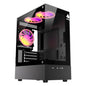 CASE RGB EAGLE WARRIOR CG70AHRA002C MINI TOWER VENTILADORES 3 DE 120MM CON VIDRIO FRONTAL Y LATERAL NEGRO EAGLE WARRIOR