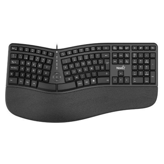 Teclado Nova Ergonomico Kmyv82U0001C Membrana Español Negro