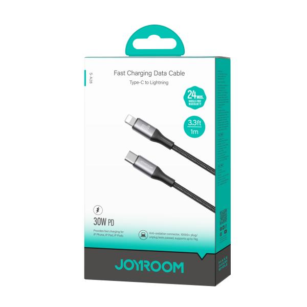 CABLE USB TIPO CA LIGHTNING S-A28 JOYROOM 1M CL NEGRO