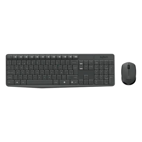 Teclado Y Mouse Logitech Mk235 Membrana Inalámbrico Negro