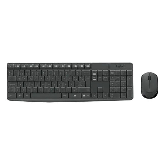 Teclado Y Mouse Logitech Mk235 Membrana Inalámbrico Negro