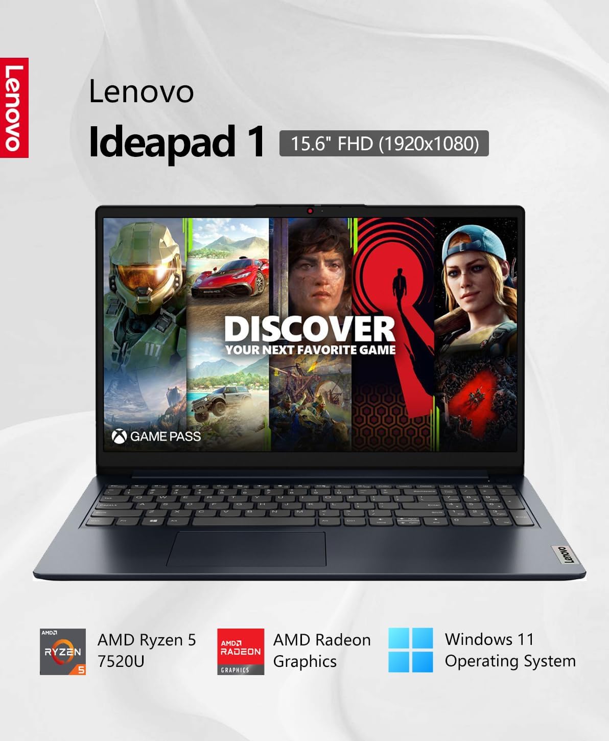 Laptop Lenovo IdeaPad 1 15.6" Ryzen 5 7520U 8GB RAM 256GB SSD Windows 11 Azul