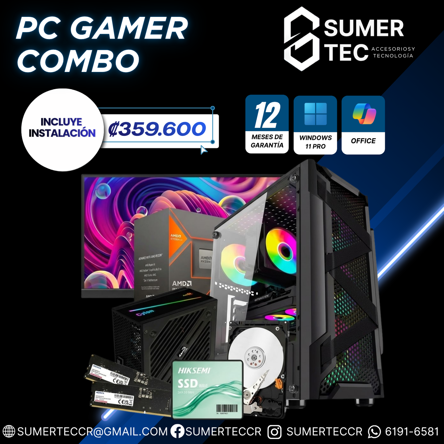 Combo set Gamer AM5  P1