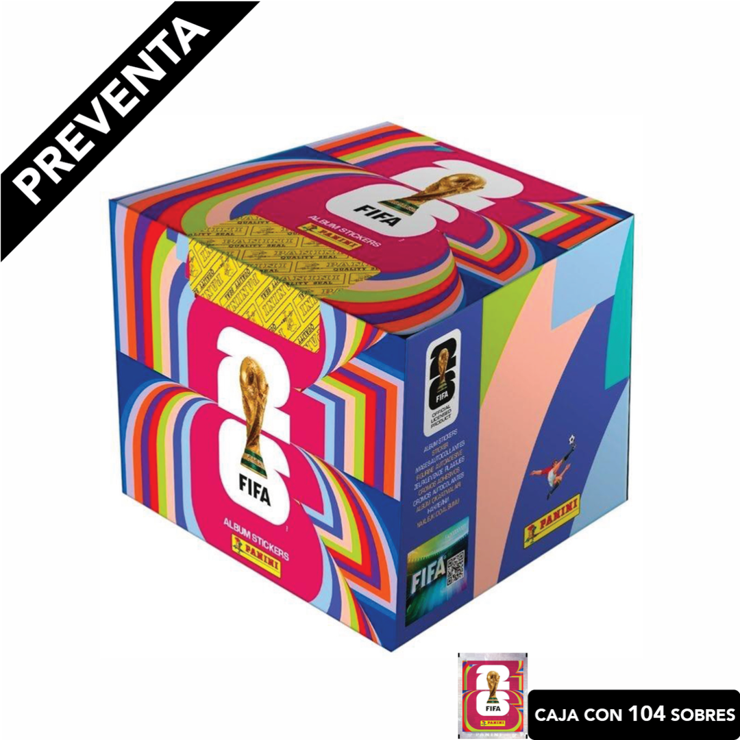 Caja Panini Mundial 2026 con 104 Sobres (Preventa)
