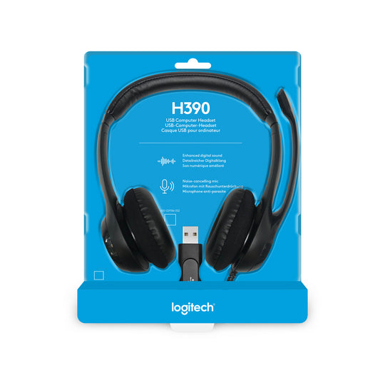 Headset Logitech H390 Alámbrico Usb Negro