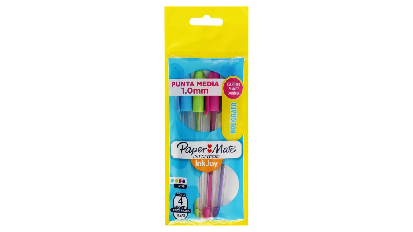 Lapiceros punta media Paper Mate 4 unidades