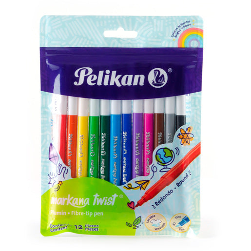 Plumones triangulares Pelikan 12 unidades