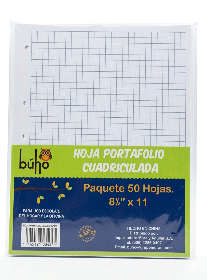 Hoja portafolio cuadriculada 8½x11