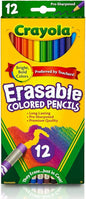 Lápices de colores borrables 12 unidades Crayola