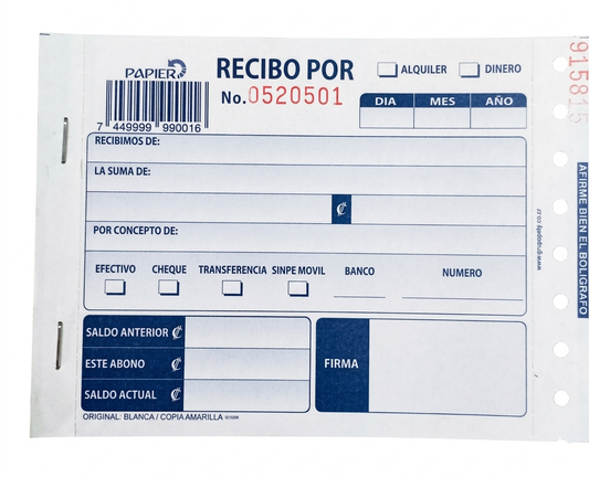 Libreta de recibo