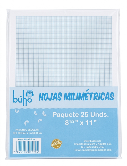 Hojas milimétricas 8½x11