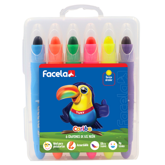 Crayones de gel neón 6 unidades Facela