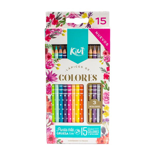 Lápices de color 15 unidades Kiut