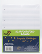 Hoja de portafolio rayada 8½x11