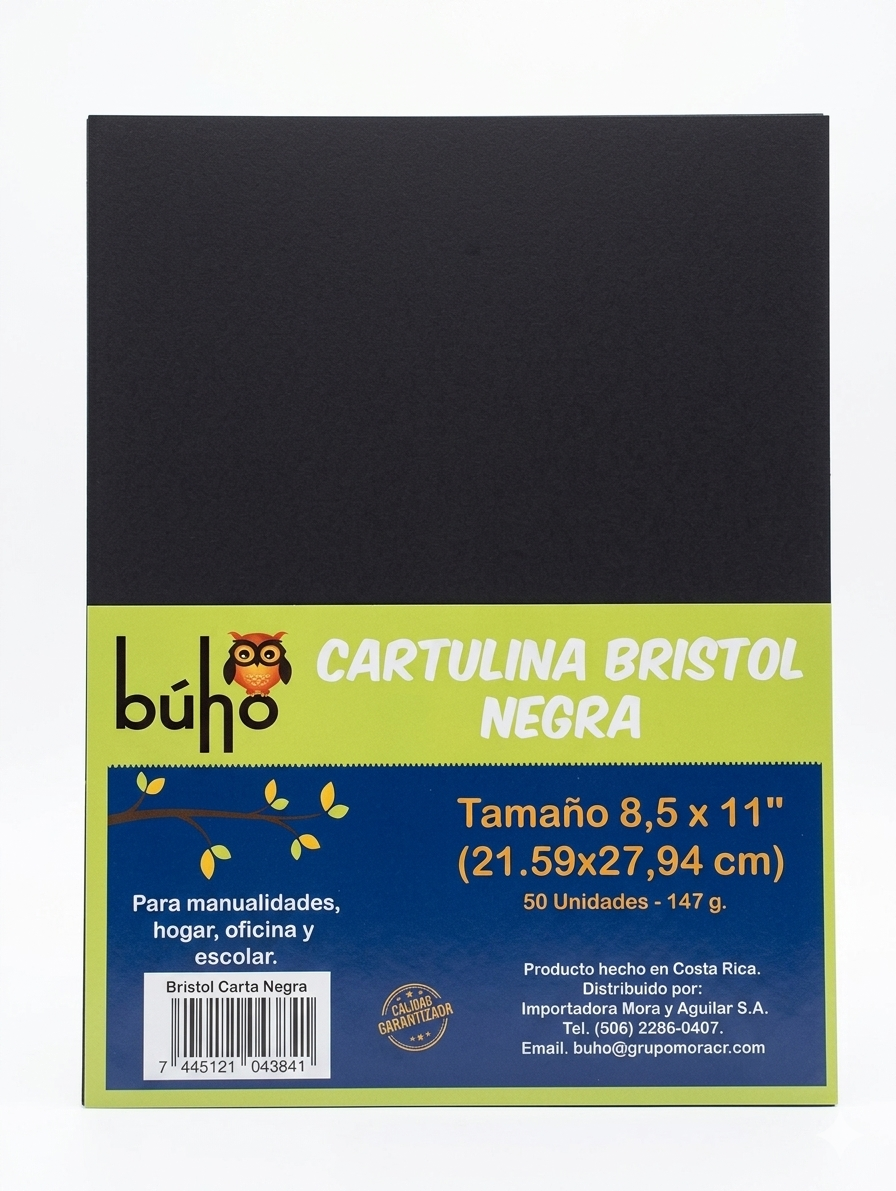 Cartulina Bristol Negra 8,5x11"