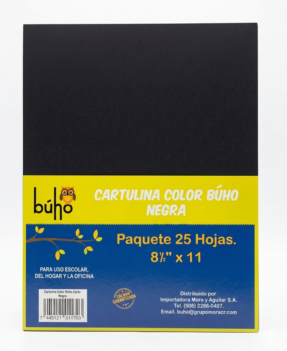 Cartulina color negro 8½"x11