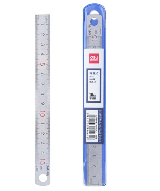 Regla metálica deli 15 cm