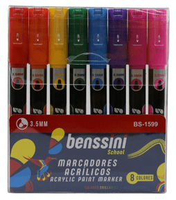 Marcadores acrílicos 8 unidades benssini