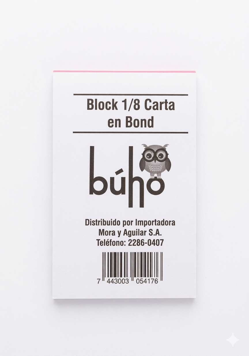 Bloc 1/8 Carta en Bond Búho
